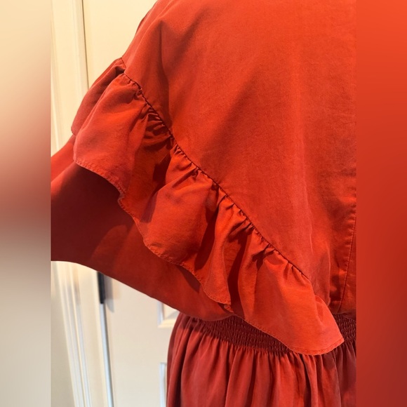 Gianni Bini Rust Blousson Ruffle Dress - Picture 9 of 9